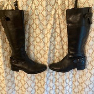 Aldo Leather Black Knee High Boots Size 8m